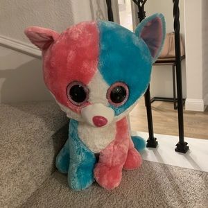 A cute blue and pink Beanie boo cat